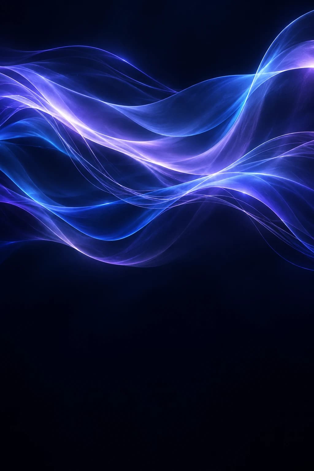 Luminous blue and violet ribbons in motion